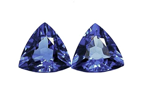 Paire Tanzanite Naturelle 0.98 Carats Pierre Précieuse Bleue pour Boucles d'Oreilles