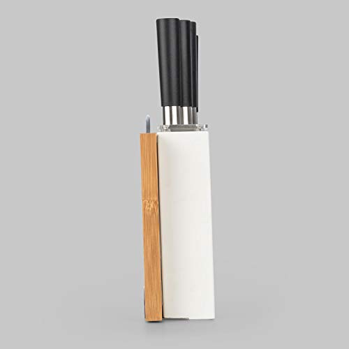 Klarstein-Kitano-Juego-de-cuchillos-de-cocina-Set-de-9-piezas-con-bloque-de-madera-y-tabla-de-cortar-de-bambu-7-cuchillos-de-precision-de-diseno-japones-Blanco