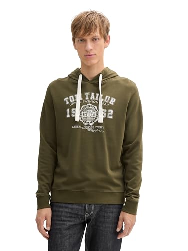 TOM TAILOR Herren 1042270 Sweatshirt, 10366-Black Olive, XL