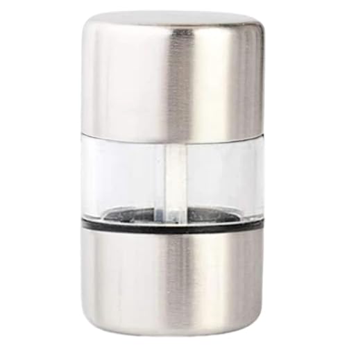 Macina sale e pepe in acciaio inossidabile, mini macinino manuale per spezie, shaker compatto con grana regolabile, funzione ricaricabile, materiale in acciaio inossidabile, 3 x 3 x 5,2 cm