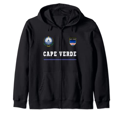 Cabo Verde Deport/Fútbol Jersey Bandera Fútbol Cabo Verde Sudadera con Capucha
