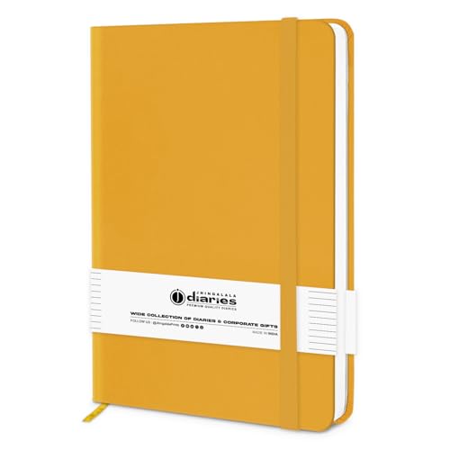 Image of Jhingalala Diaries - Hardbound Leather Cover Pocket Size Corporate Executive Diary Notebook I Pocket Diary For Men and Women I A6 Size I 80gsm Paper I 192 Ruled Pages (Yellow)