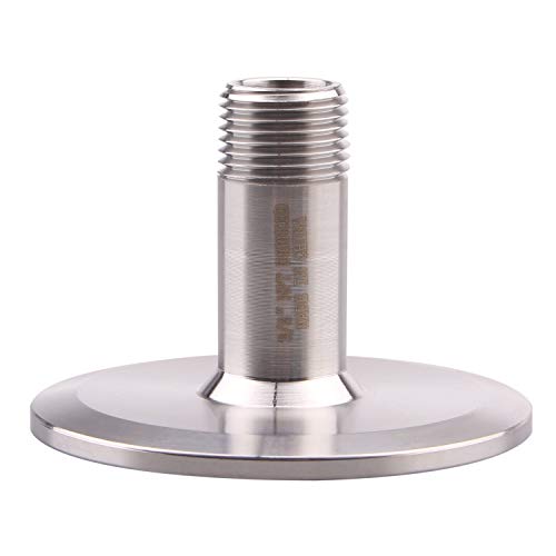 DERNORD Sanitary Male Threaded Pipe Fitting to 2 INCH (OD 64mm Ferrule) TRI CLAMP (Pipe Size: 3/8" NPT （2 Inch Tri clamp）)