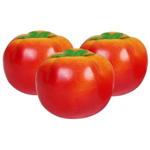 ABOOFAN 3pcs Lifelike Tomato Models for Home Decor Artificial Tomato Props for Desktop Kitchen Supermarket and Educational Use Realistic Decoration for Various Settings