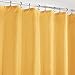 mDesign Water Repellent, Mildew Resistant, Heavy Duty Flat Weave Fabric Shower Curtain, Liner - Weighted Bottom Hem for Bathroom Shower and Bathtub, 72" x 72" - Mustard Yellow