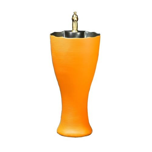 Classique Lavabo sur pied en céramique for salle de bain avec robinet et kit vidange, lavabo d'extérieur Pratique