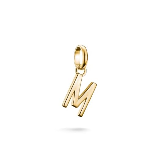 THOMAS SABO Charm-Anhänger Buchstabe M Connect vergoldet 18k Vergoldung, Recyceltes 925 Silber