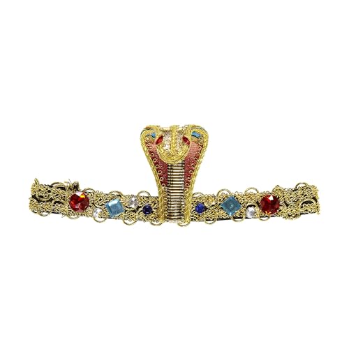 W WIDMANN MILANO Party Fashion 05906 - Diadema de lujo con serpiente egipcia y piedras preciosas, mujer, dorada, talla única, accesorio, disfraz, carnaval, fiesta temática