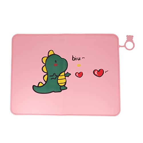 Gemseek Heat Resistant Silicone Kids Placemats, Washable Cute Pink Dining Table Place Mat For Toddlers Childrens #TOP8