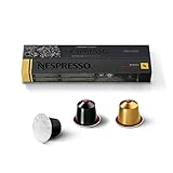 El pack de 20 cápsulas de café descafeinado de Nespresso contiene dos variedades de café, Ristretto y Volluto combinando un tueste intenso con notas afrutadas con un tueste ligero con notas dulces y afrutadas