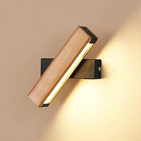 SENQIU Aplique de Pared Interior Led de Madera Cover