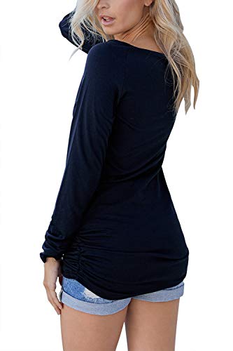 Pink Queen Women's Basic Long Sleeve Slim Fit T Shirt Dress Tunic Top L Black