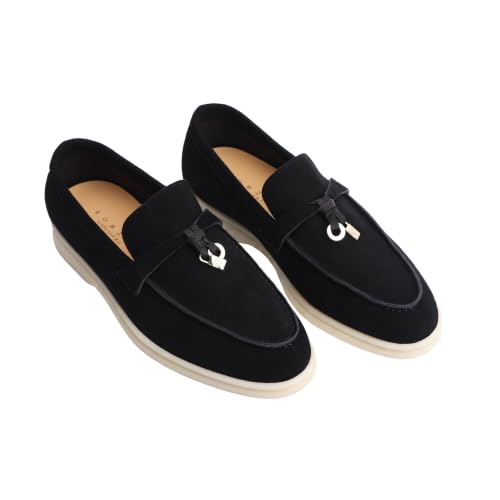 Image of Women's Summer Charms Suede Loafers - Premium Sheepskin Unlined Upper,Classic or Styles with Metal Detail for Casual, Office, Travel & All Day Wear