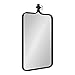 Kate and Laurel Yitro Modern Rectangle Wall Mirror, 20 x 35, Black, Decorative Industrial Mirror for Wall