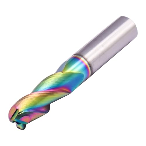 Image of 3 /8 inch 3 Flute 37 Helix Solid Carbide Ball Nose End Mill, DLC Coated | Ball End, 3 /8 inch Cutting Dia, 3 /8 inch Shank Dia, 1 inch Length of Cut, 2-1 /2 inch Overall Length, for Milling Aluminum and Copper