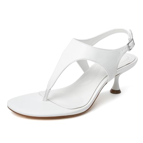 Image of vivianly Kitten Heels for Women Dressy Thong Sandals Slip-On Summer Flip Flop Heels with Soft Straps & Low Block Heel for Women, Comfortable for Party Daily