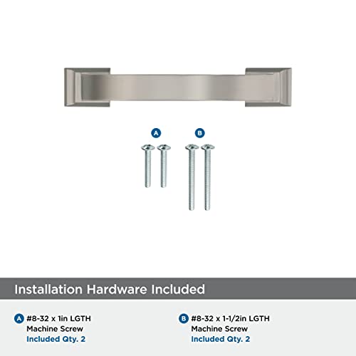 Image of Amerock | Cabinet Pull | Satin Nickel | 3 inch (76 mm) Center to Center | Candler | 1 Pack | Drawer Pull | Drawer Handle | Cabinet Hardware