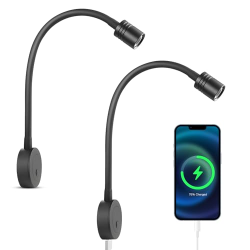 Obeaming 12V Leselampe - Dimmbar LED Lampe Mit Schwanenhals & USB