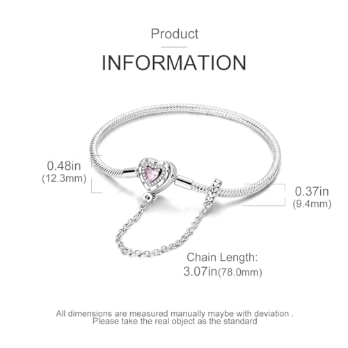 MULA 925 Sterling Silver Snake Chain Charm Bracelet Butterfly Heart Clover with 5A Cubic Zirconia Bracelets for Women4