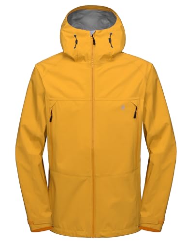 Little Donkey Andy Men's High-performance 3L Hard Shell Waterproof Rain Jacket Breathable Rain Gear for Hiking,Travelling