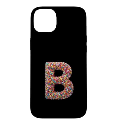 Letter B Candy Rainbow Sprinkles Monogram Style �X�}�z�P�[�X iPhone 14 Plus �p