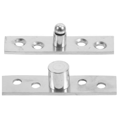 KICHOUSE 2pcs Stainless Metal 360-degree Rotation Pivot Hinges Hidden Door Center Axle for Cabinet and Shed Doors, Small Size Rotating Concealed Hardware for Industrial Use
