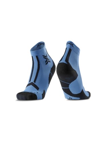 Chaussettes de course respirantes X-SOCKS Trailrun Discover Ankle bleu noir taille 45-47