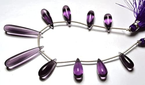 Perles améthyste hydro quartz goutte briolette 18-32mm pour fabrication de bijoux