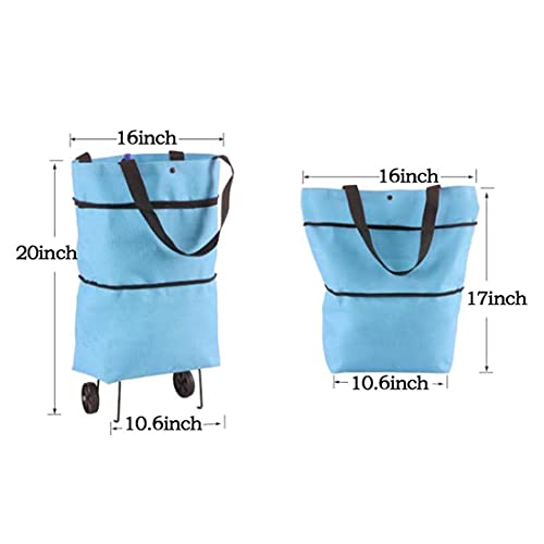 YBYWL Einkaufstrolley klappbar,foldabletrolley multifunktional 2in1Handwagen als Tragetasche nutzba mit 2 Wheels… – Bild 4