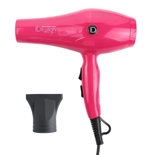 ID Italian Design - Asciugacapelli Rosa | GTI 2600 con motore AC durevole, potenza di 2200 W, beccuccio ad alta precisione e 3 modalità di calore