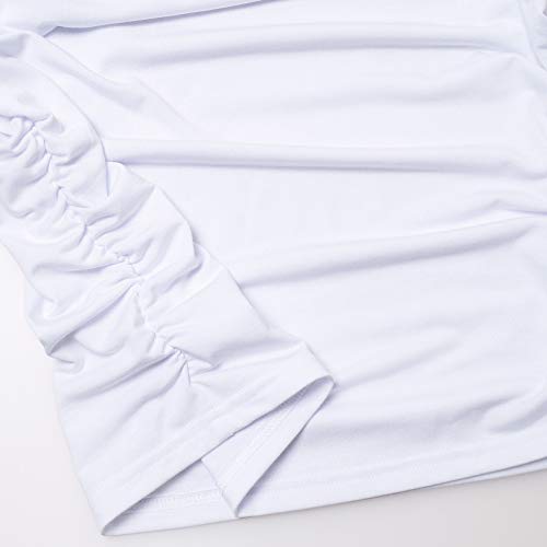 Bhome Maternity Tops Flying Shorts Sleeve Tshirt Side Ruched Pregnant Blouse Casual Pregnancy Tunic White L #TOP5