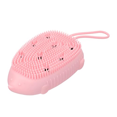 PACKOVE 1Pc Silicone Bathing Brush Exfoliating Massage Shower Scrubber for Body Care Relief Ergonomic Design Soft Bristles for Adults