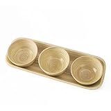 Kiwi Homie, Dia 3.54" x H 1.77" 3 PCS Original Mini Bamboo Bowls with Serving Tray Platter for Servi