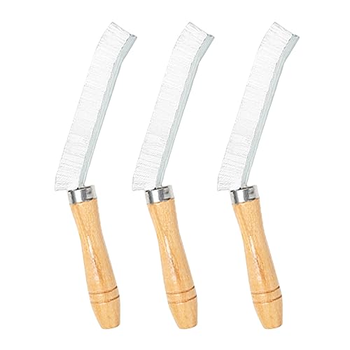 Cepillo de limpieza de grietas, 3 unidades, cerdas duras, cepillo multifuncional para juntas con mango de madera, limpiador de juntas para cocina, baño, ducha, lavabo, ventana, color blanco