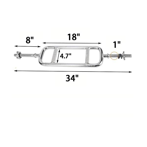 uyoyous Weight Bar 34 Inch Olympic Tricep Bar Standard Solid Steel Threaded Triceps Training Bar fits 1 Inch Weight… - Image 4