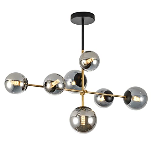 Pendentif haricot magique en métal doré et globes en verre de style Mid-Century