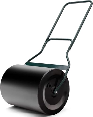 FANTASK Rasenwalze 60 L, Handwalze mit U-Griff, Gartenwalze Ø 40CM, befüllbar mit Wasser&Sand
