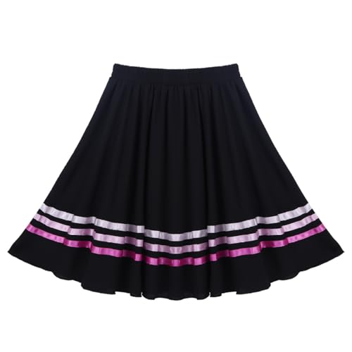 Sinleey Kids Girls Full Circle Ballet Character Skirts Dance Skirts Lyrical Liturgical Praise Dancewear with Ribbons
