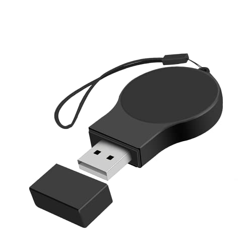 Portable Galaxy Watch 8 7 6 5 Charger USB Wireless Charger Keychain for Samsung Galaxy Watch 8 7 Ultra 6 Classic 5 Pro 4 Classic 3 & Active 2 Accessories (Black) by EMallee - Used condition - US$7.93