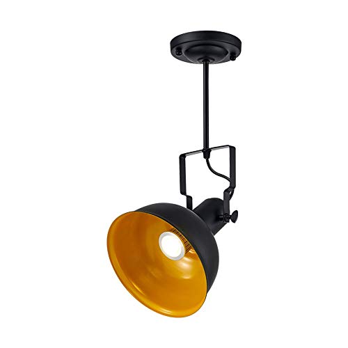 Spot de plafond semi-encastré industriel noir et orange JCAKES pour un éclairage de balcon