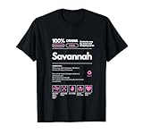 Este regalo con nombre de Savannah para ella te pondrá en la parte superior de su lista feliz. Este divertido regalo de información nutricional de Savannah es un maravilloso regalo de graduación para Savannah. Muéstrale que la amas y su hermoso nombre Savannah con esta bonita camiseta Savannah