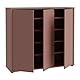 Forte Alice Springs Schuhschrank 100 110, moderner Flurschrank mit 3 Türen und 8 Einlegeböden, Holzwerkstoff, Terrakotta, 109,2 cm breit x 99,1 cm hoch x 34,9 cm tief