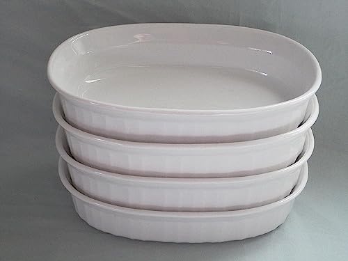Set Of 4 - Corning Ware French White Individual 475 Ml Casserole Baking Dishes F-15-B #TOP21