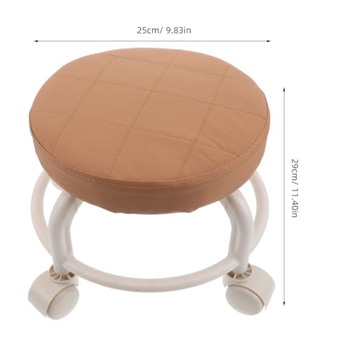 Tabouret à roulettes robuste avec assise basse en similicuir