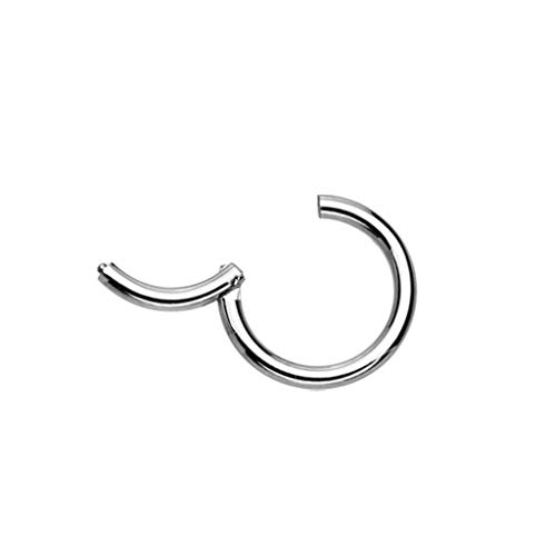Fifth Cue Grade 23 Solid Titanium Hinged Seamless Septum Clicker Ring #TOP2