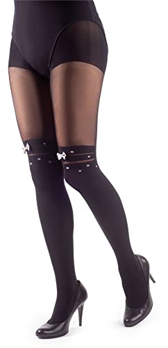 NOQ Bas imitation collants mats semi-transparents pour femme - Collants sexy au-dessus du genou - Tenue à motifs pour le bureau et les rendez-vous, L