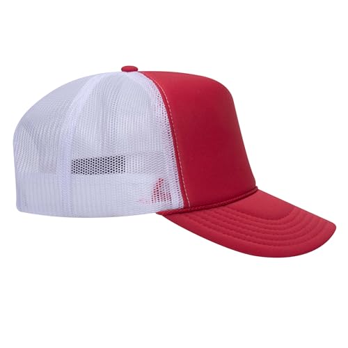 Image of OTTO Polyester Foam Front 5 Panel High Crown Mesh Back Trucker Hats in 97, Bulk, Wholesale