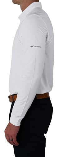 Columbia Omni-Wick Pin High Long Sleeve Polo (Large, White)2