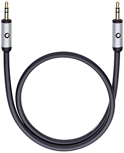 OEHLBACH I-Connect J-35 - Mobiles AUX Audiokabel, 3,5mm Klinke für Kopfhörer, KFZ, Smartphones (Stereo, Klinkenkabel, OFC, geschirmt) - 3 Meter schwarz