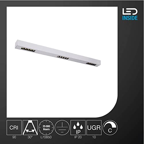 Foco LED de techo SLV Q-LINE gris para iluminar oficinas modernas 3